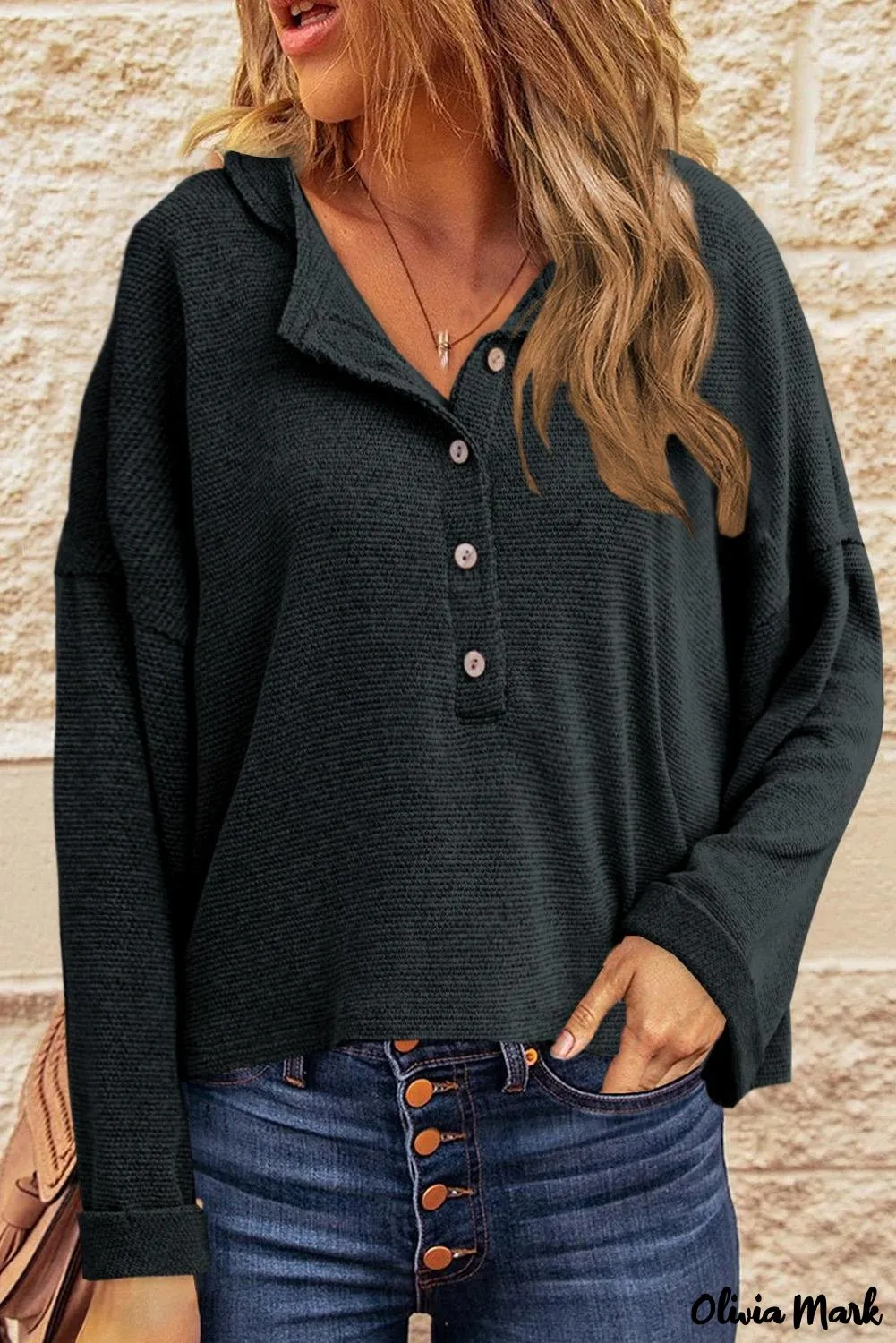 Xieyinshe - Loose buttoned khaki long sleeve shirt