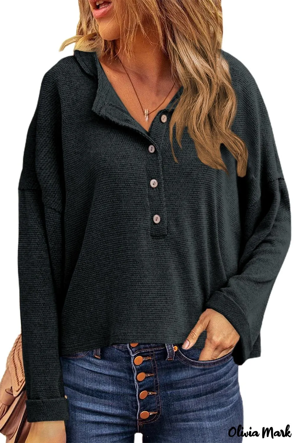 Xieyinshe - Loose buttoned khaki long sleeve shirt