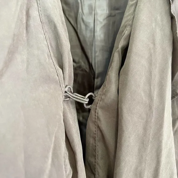 Yoana Baraschi Trench Coat Chocolate Drawstring Waist Pockets Lined Size 6