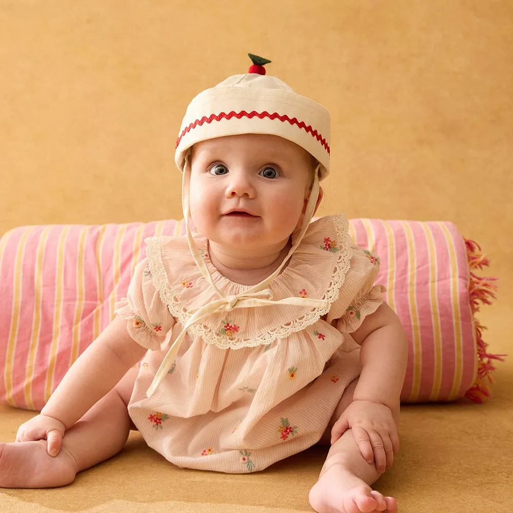 Yolia Romper | Pink Bouquet Stripes
