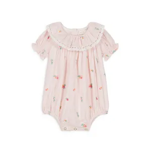 Yolia Romper | Pink Bouquet Stripes