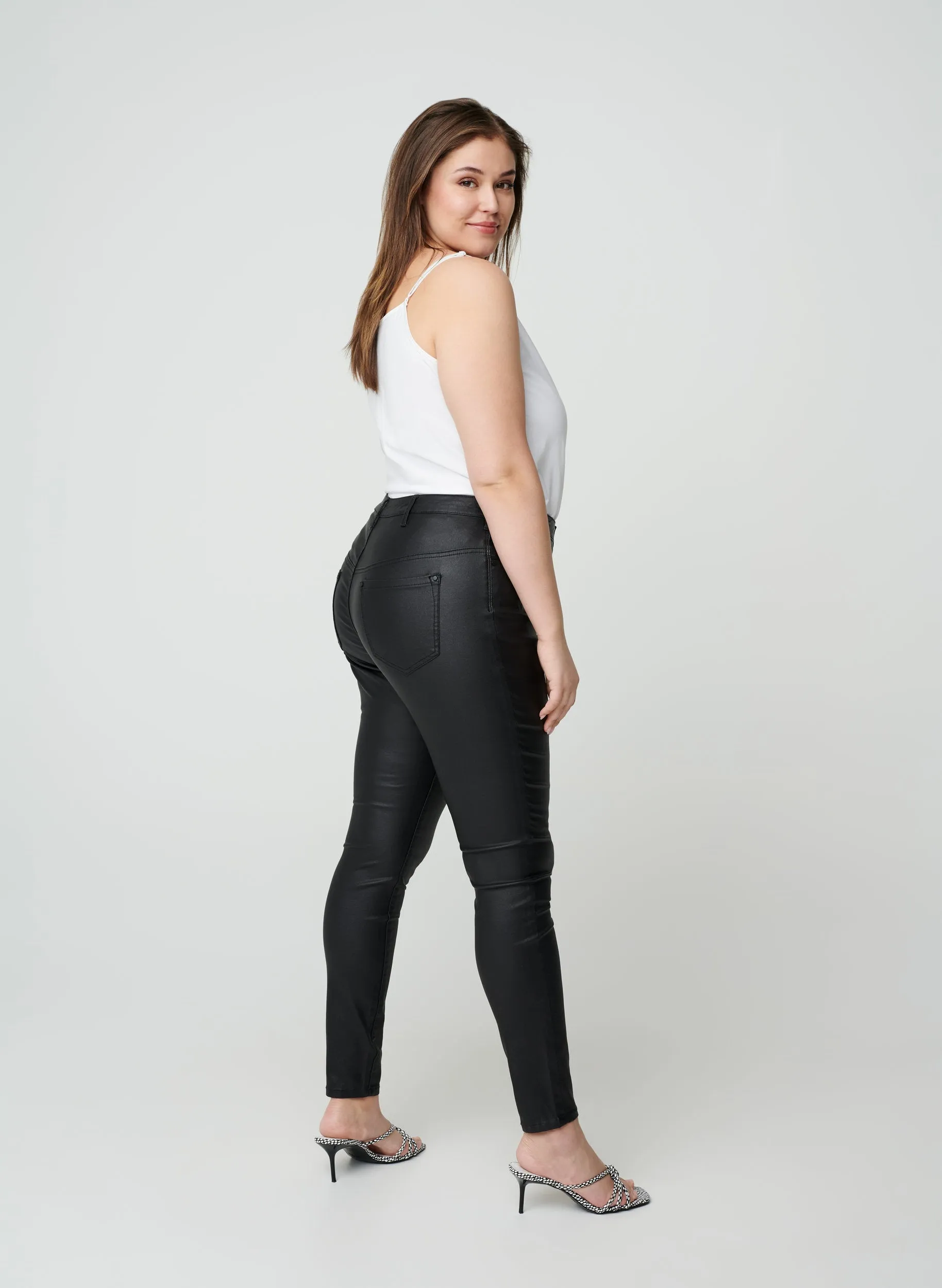 Zizzi Strap Top in White