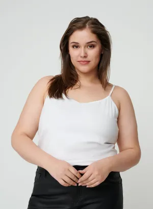 Zizzi Strap Top in White